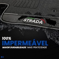 Kit Tapetes Internos e Porta Malas Premium para Strada Cabine Dupla 2020-2025: Impermeável e Emborrachado - imagem 5