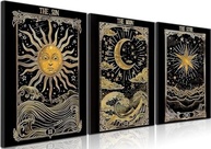 Conjunto de 3 Quadros de Arte de Parede Celestial - Tarô e Astrologia para Decoração Mística - imagem 2