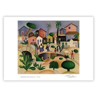 Arte Tarsila do Amaral - Morro da Favela A3 em Tecido - Obra Licenciada e Premium - imagem 2