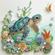 Kits de Arte de Diamante 5D Tartaruga Marinha - Pintura DIY com Cristais para Adultos - imagem 2