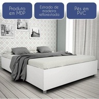 Cama Box Casal Monaco Tcil Móveis Branco - Design Moderno e Conforto Duradouro - imagem 4