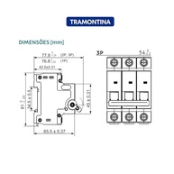 Tramontina Disjuntor TDJ3 3P 50A 3kA curva C - imagem 5
