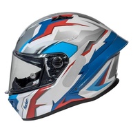 Capacete Moto GP Tech Pilot Hacker Fechado Branco/Azul - Estilo Urbano e Segurança Top - imagem 3