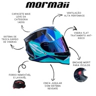 Capacete Mormaii M1 Tech Azul Brilhante: Segurança e Estilo para Motociclistas - imagem 3