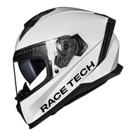 Capacete Race Tech Volt Monocolor Branco Brilhante com Óculos Interno - Segurança e Estilo - imagem 1