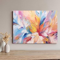 Quadro Decorativo Abstrato 90x60cm - Tecido Premium para Quarto e Sala - imagem 5