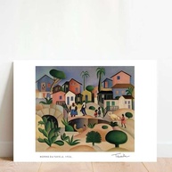 Arte Tarsila do Amaral - Morro da Favela A3 em Tecido - Obra Licenciada e Premium - imagem 4