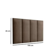 Cabeceira de Cama Box Solteiro 100x45 cm - Design Retrô com Tecido Aveludado Marrom Ane - imagem 4