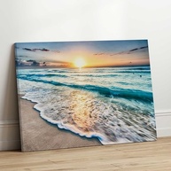 Quadro Decorativo Ondas do Mar 90x60cm - Impressão em Tecido com Moldura Pronta para Quarto, Sala e Escritório - imagem 4