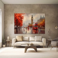Quadro Decorativo Londres 130x90cm - Arte Moderna em Tecido para Quarto e Sala - imagem 1
