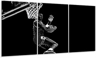 Quadro Michael Jordan Basquete Decorativo - Tela em Tecido 3 Peças 120x60cm - imagem 2