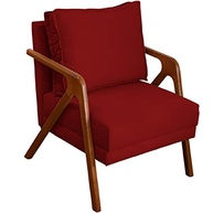 Kit 2 Poltronas Decorativas em Madeira Maciça com Tecido Suede Azul-marinho - Confortáveis e Resistentes para Sala, Escritório ou Consultório - imagem 5