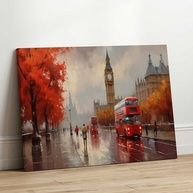 Quadro Decorativo Londres 130x90cm - Arte Moderna em Tecido para Quarto e Sala - imagem 4