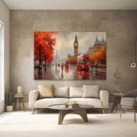 Quadro Decorativo Londres 130x90cm - Arte Moderna em Tecido para Quarto e Sala - imagem 2