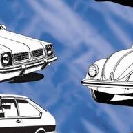Tecido TACTEL Carros Clássicos: Estampa Digital Incrível! - imagem 1