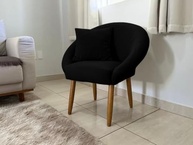 Poltrona Capitonê para Recepção e Sala de Estar - Tecido Veludo Resistente com Pés de Madeira | Design Moderno e Confortável - imagem 3