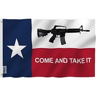 Bandeira Texas Come and Take It 3x5 pés - Fly Breeze ANLEY com Tecido Resistente e Design Vibrante - imagem 2