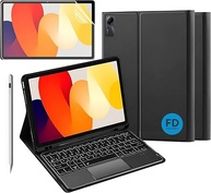 Capa com Teclado para Redmi Pad SE 11" com Mouse Touchpad e Compartimento para Caneta + Película Paperlike para Redmi Pad SE + Caneta Precision - FD Acessórios (Kit Capa + Película + Caneta) - imagem 1