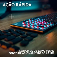 Teclado Mecânico Gamer Sem Fio Logitech G915 X LIGHTSPEED com RGB LIGHTSYNC, USB ou Bluetooth, Teclas Programáveis, Switch de Baixo Perfil GL Brown Tactile, Bateria Recarregável - Preto - imagem 3