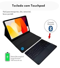 Capa com Teclado para Redmi Pad SE 11" com Mouse Touchpad e Compartimento para Caneta + Película Paperlike para Redmi Pad SE + Caneta Precision - FD Acessórios (Kit Capa + Película + Caneta) - imagem 4