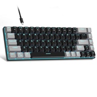 MageGee Teclado portátil 60% mecânico para jogos, MK-Box LED retroiluminado compacto de 68 teclas, mini teclado de escritório com fio com interruptor vermelho para Windows, laptop, PC, Mac - - imagem 2