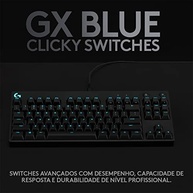 Teclado Mecânico Gamer Logitech G PRO com Layout US, RGB LIGHTSYNC, Design TKL, Cabo Destacável e Switch Exclusivo GX Blue Clicky - imagem 5