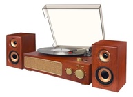 Vitrola Raveo Studio Plus Marrom: Som Clássico com Tecnologia Moderna | Bluetooth, USB e Rádio FM - imagem 2