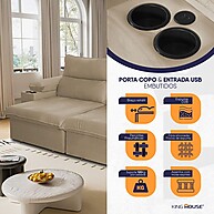 Sofá Retrátil Tesla 2,20m Suede Bege: Conforto e Tecnologia - imagem 2