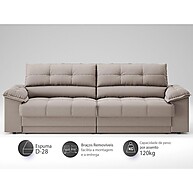 Sofá Retrátil Reclinável Mimo 2,30m com USB – Conforto e Tecnologia - imagem 2