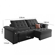 Sofá 4 Lugares Retrátil Reclinável com USB – Conforto e Tecnologia - imagem 2
