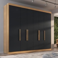 Guarda-Roupa Casal Valencia 6 Portas e 6 Gavetas – Design Moderno em Teka e Onix - imagem 2