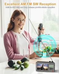 SEMIER Rádio Portátil com Tela 4.3" HD Bluetooth, MP3, E-book e Rádio AM/FM/SW Recarregável - imagem 4