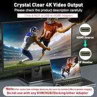 Adaptador UANTIN HDMI para DisplayPort 4K 60Hz: Conecte seu PC/Console à Tela Perfeita! - imagem 3