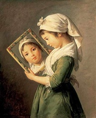 O Espelho (1785) de Élisabeth Le Brun - Tela Canvas 30x37cm | Arte Clássica para Decoração Elegante - imagem 1