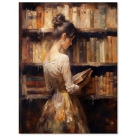 Pôster Vintage Biblioteca Feminina 30x40cm - Arte Retrô em Tela para Decoração de Parede - imagem 2