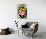 Quadro Matisse Peixe Dourado - Arte Abstrata em Tela 40x75cm - imagem 5