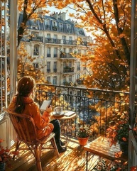 Kit de Pintura por Números Paris Outono - Tela 40x50cm para Iniciantes - Artesanato Acrílico Relaxante - imagem 1