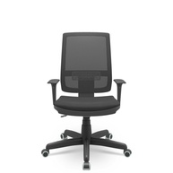 Cadeira Presidente Brizza Tela Back System com Assento Crepe Plaxmetal Preta - Conforto e Estilo para Seu Escritório - imagem 1