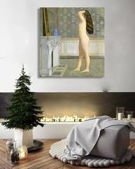 Arte em Tela Balthus - Figura Adolescente em Cornija | Impressão Realista 80x96cm | Decoração Clássica para Casa - imagem 4