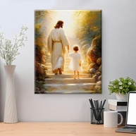 Arte de Parede Cristã com Versículo Bíblico 'Siga-me Jesus' - Pôster Decorativo em Tela 20x25cm - imagem 5