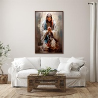 Quadro Decorativo Jesus em Oração - Tela 80x120cm com Vidro - imagem 3