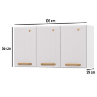 Armário Aéreo Cozinha 3 Portas Branco Telasul - imagem 2