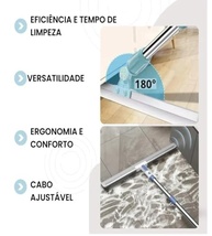 Rodo Vassoura 2 em 1 com Silicone Mágico - Cabo Telescópico e Base Flexível para Limpeza Total - imagem 5
