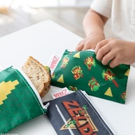Bumkins Nintendo - Sacos Reutilizáveis Impermeáveis com Tema Zelda | Bolsas de Lanche Laváveis para Crianças e Adultos - imagem 3