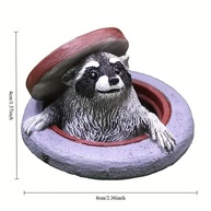 Ornamento de Guaxinim em Resina - Decoração para Jardim e Mesa com Tema Micropaisagem - imagem 2