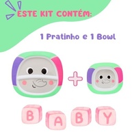 Kit Refeição Infantil Buba - Prato e Tigela com Tema Elefante ou Dino - Seguro, Divertido e Estimulante - imagem 3
