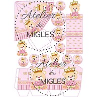 Kit de Lembrancinhas Urso Princesa Rosa – 80 Itens para Festas Temáticas - imagem 1