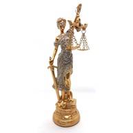 Estátua da Deusa Têmis - Símbolo da Justiça e Equilíbrio - 20cm Dourada - imagem 1