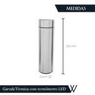 Garrafa Térmica com LED - 500ml Aço Inox Wolff | Controle de Temperatura Inteligente - imagem 3