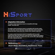 Sensor de Temperatura do Líquido de Arrefecimento HiSport 39220-38010 - Compatível com Dodge, Hyundai e Kia - imagem 4